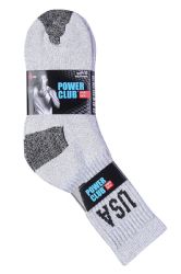 120 Pairs Power Club Crew Sports Socks 9 -11 - Mens Crew Socks