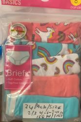 360 Wholesale Girls 100% Cotton Assorted Printed Underwear Size 2-3T