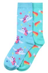 240 Pairs Sofra Women's Unicorn Crew - Wing 9-11 - Womens Crew Sock