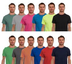 504 Pieces of Mens Cotton Crew Neck Short Sleeve T-Shirts Irregular , Assorted Colors And Sizes M-2xl