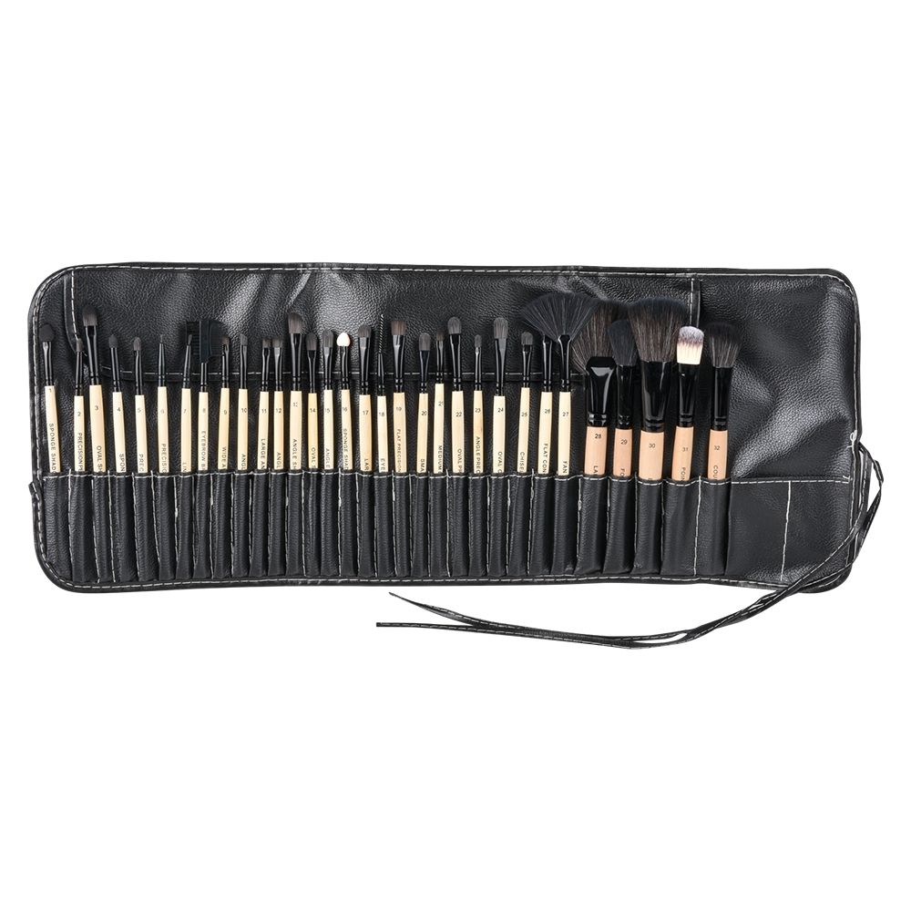 6 pieces Vivitar 32pc Wood Makeup Brush Set - Assorted Cosmetics