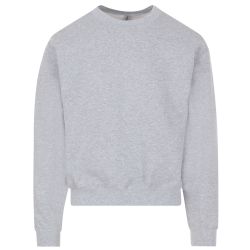 Unisex Fleece Line Cotton Crew Neck Sweat Shirt Heather Gray Size Small