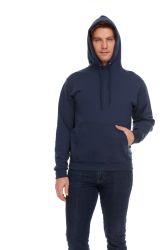 Men's Cotton Fleece Hooded Sweat Shirt Navy Size Large