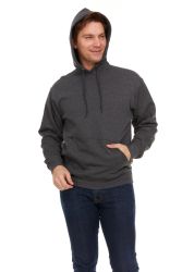 72 Pieces Men's Cotton Fleece Hooded Sweat Shirt Charcoal Gray Size Large - Mens Sweat Shirt