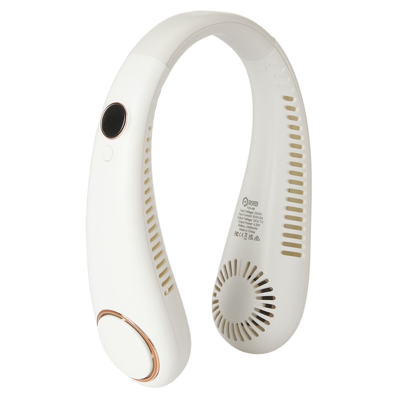 24 pieces 5-Speed Digital Bladeless Neck Fan - White - Store