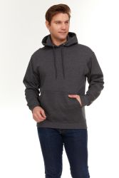 Men's Cotton Fleece Hooded Sweat Shirt Charcoal Gray Size 3XL
