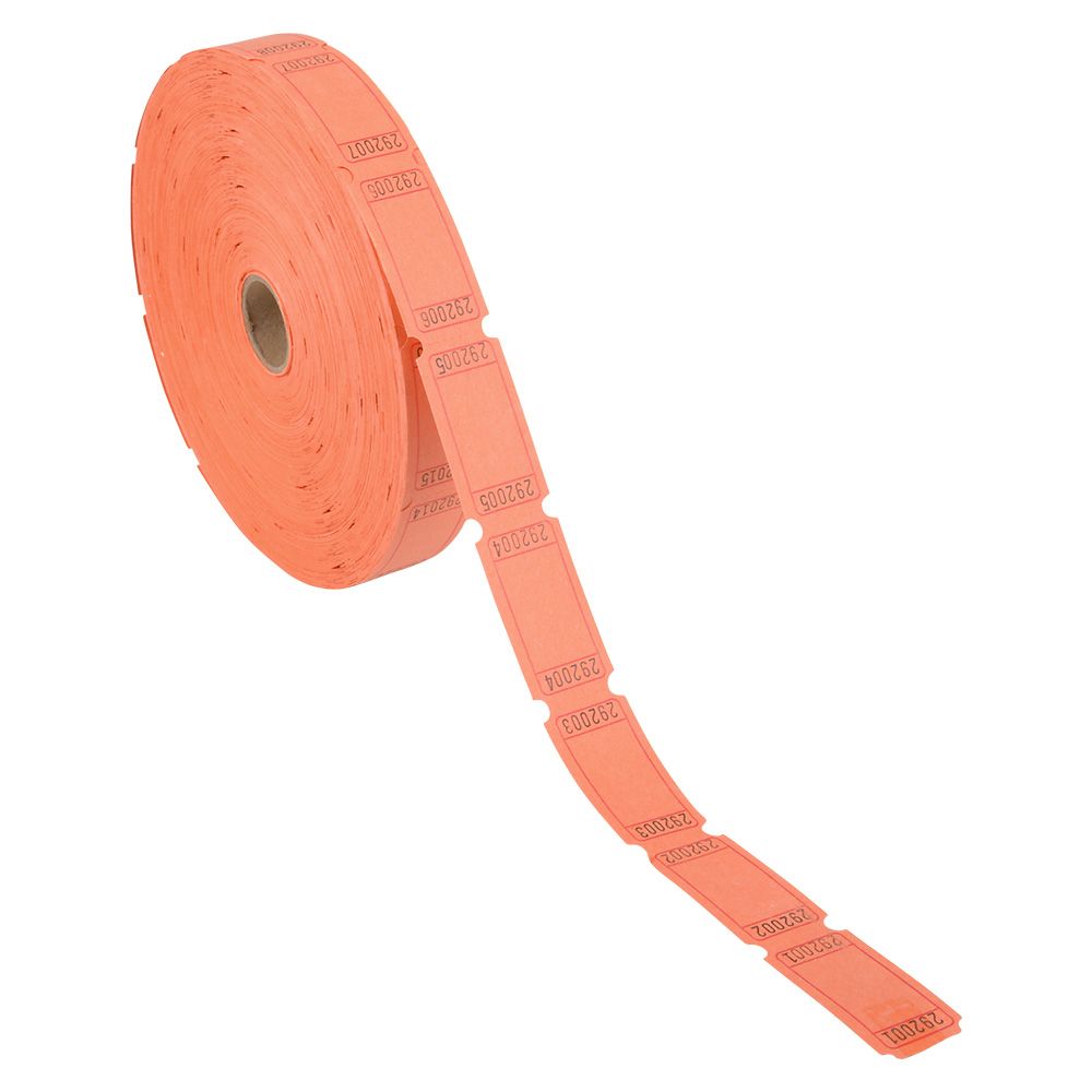 40 pieces Blank Single Ticket Roll Orange - Party Paper Goods