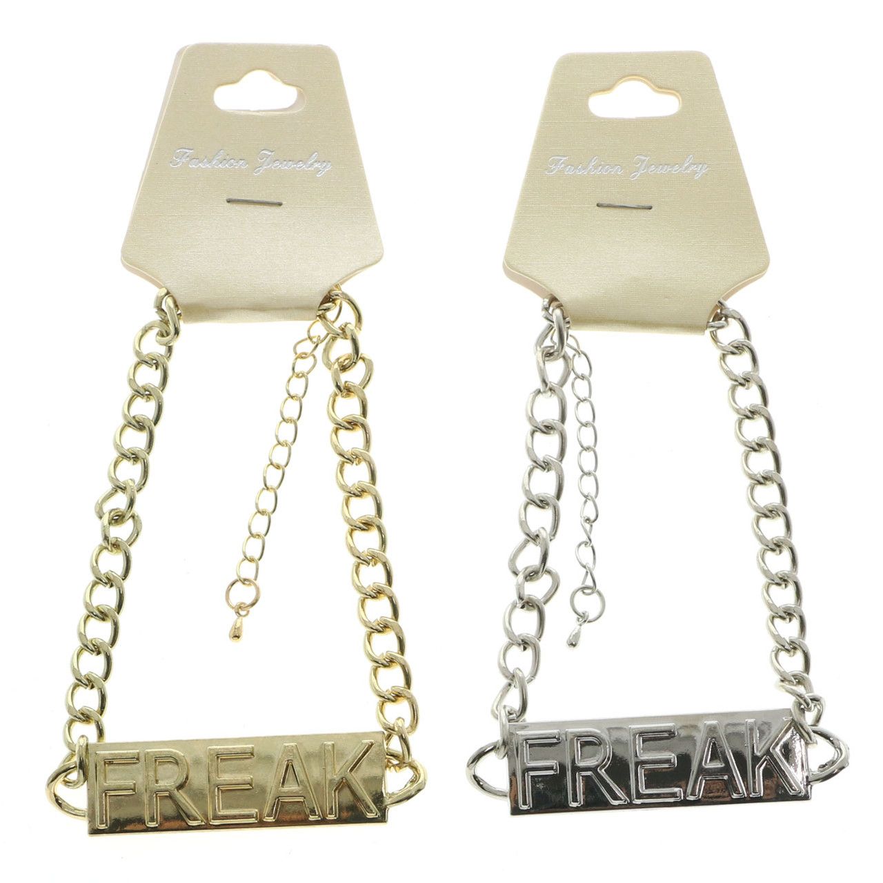 60 Wholesale Gold And Silver Tone Freak Bracelets