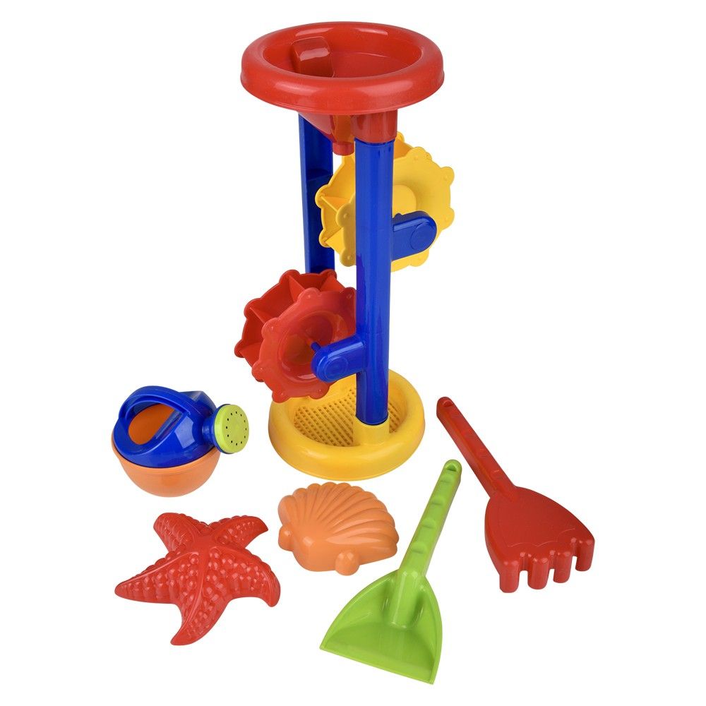 6 of Water Wheel And 5pc Sand Toys