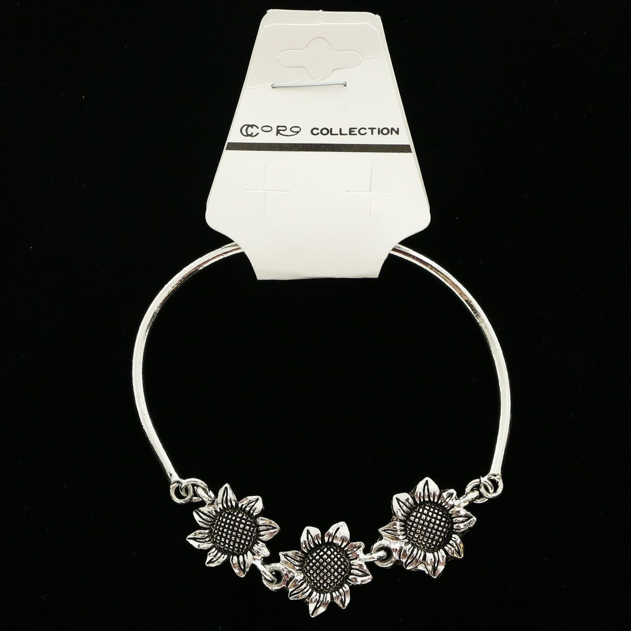 60 Wholesale Silvertone Cast Bracelet With Silvertone Cast Flowers