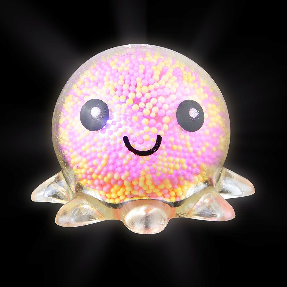 144 pieces 3" LighT-Up Squish And Stretch Beaded Octopus - Slime & Squishees
