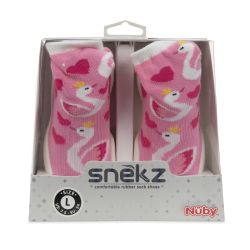 24 Wholesale Nuby Baby Rubber Shoes Pink Swan Large SNEKS 22-30 Months