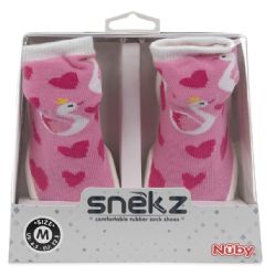 24 Wholesale Nuby Baby Rubber Shoes - Pink Swan Medium SNEKZ 14-22 Months