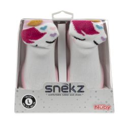 24 Wholesale Nuby Snek Baby Rubber Shoes Pink Unicorn 22-30 Months
