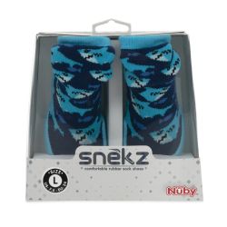 24 Wholesale Nuby Baby Rubber Shoes - Blue Sharks Large