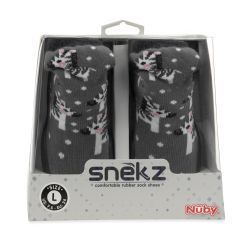 24 Wholesale Nuby Snek Baby Rubber Shoes Gray Zebras 22-30 Months