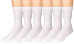 180 Wholesale Hanes Slightly Irregular White Crew Socks For Men Size 6-12