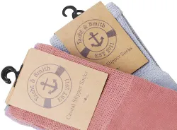 Yacht & Smith Men's Diabetic Cotton Assorted Pastel Colors Non Slip Socks, Size 10-13