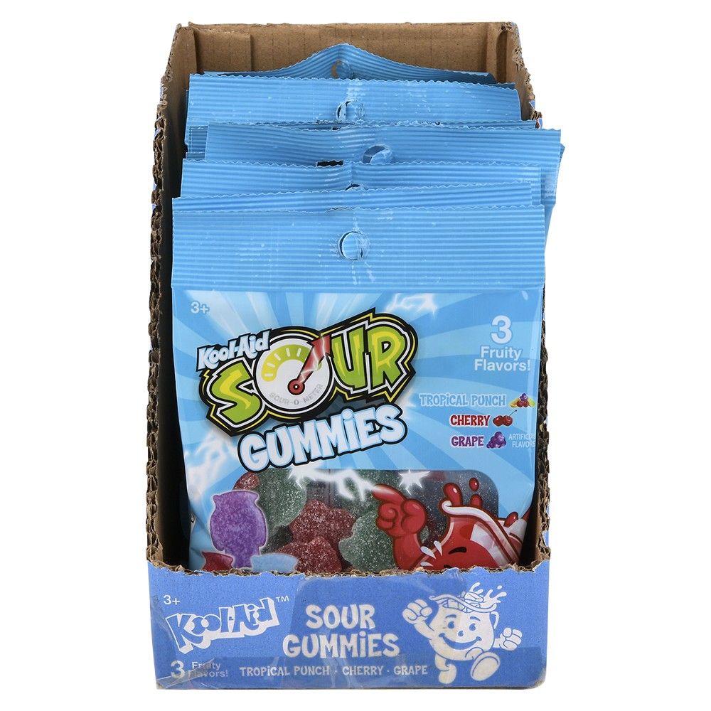 12 pieces Peg Bag KooL-Aid SouR-Sanded Gummy 12ct - Food & Beverage