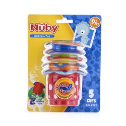 24 Pieces Nuby Splish Splash Stacking Bath Cups 5 Piece set 9 Months up - Baby Accessories