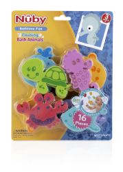 48 Wholesale Nuby Floating Foam Sea Bath Animals Toy 16 Piece set 3 Years up