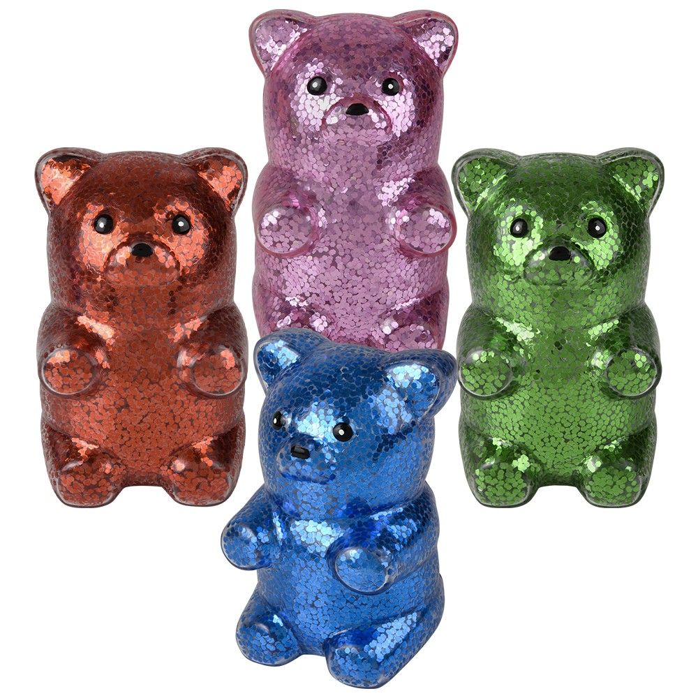 24 pieces 7 Inch Sparkle Puffer Gummy Bear 6ct - Slime & Squishees