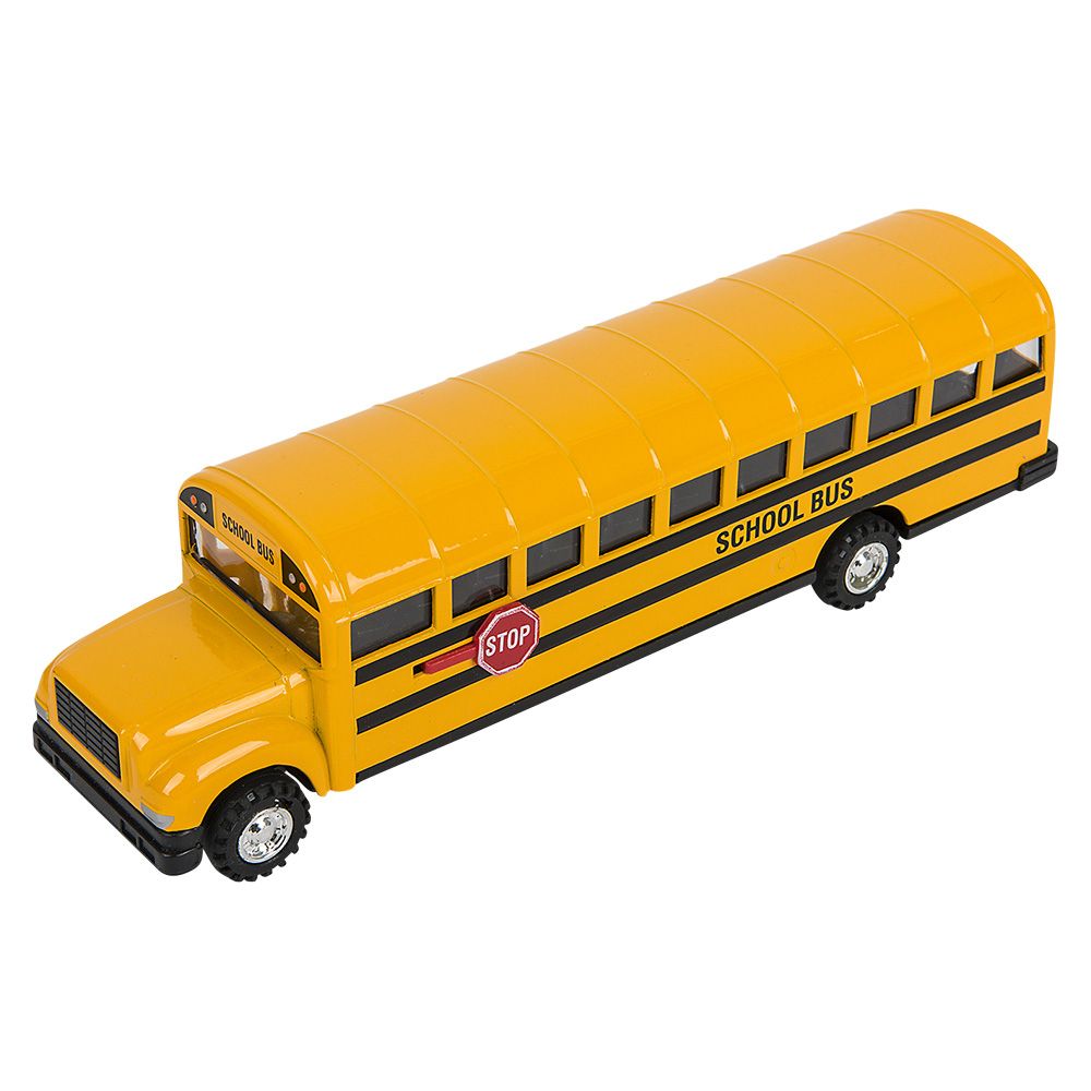 36 pieces 8.5" DiE-Cast Pull Back School Bus (6pcs/display) - Car, Planes, Trains & Bikes