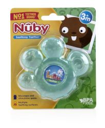 48 Wholesale Nuby Icybite Hand Teether purIce Gel Assorted Colors, 3+ Months