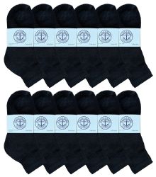 780 Pairs Yacht & Smith Kid's Black Quarter Ankle Socks - Size 6-8 - Boys Ankle Sock