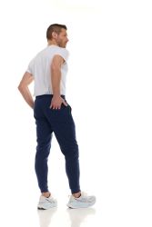 180 Pieces Mens Cotton Fleece Zipper Jogger Navy Assorted Sizes Med To 2x - Mens Sweatpants