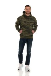 120 Pieces Cotton Fleece Hooded Camo Printed Kangaroo Pocket Hoodie Size 3XL - Mens Sweat Shirt