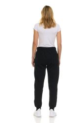 96 Pieces Womens Fleece Lined 3 Pocket Jogger Black Size Medium - Womens Pants