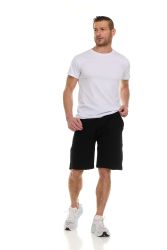 Mens Cotton Fleece 3 Pocket Shorts Black Size 2X-Large