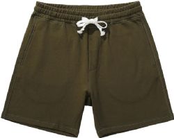 Mens Cotton Fleece 3 Pocket Shorts Army Green Size Small