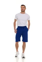 144 Pieces Mens Cotton Fleece 3 Pocket Shorts Royal Blue Size Small - Mens Shorts for Donation