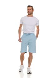 48 Pieces Mens Cotton Fleece 3 Pocket Shorts Powder Blue Size Small - Mens Shorts