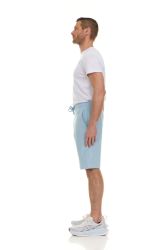 48 Pieces Mens Cotton Fleece 3 Pocket Shorts Powder Blue Size Small - Mens Shorts