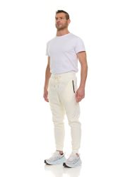 144 Pieces of Mens Cotton Fleece Zipper Jogger Natural Assorted Sizes S-3x
