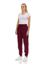 3 Wholesale Womens Fleece Lined Jogger With Pocket In Burgundy Size 3xlarge