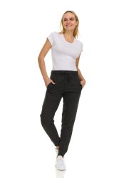 3 Wholesale Womens Fleece Lined Jogger With Pocket In Charcoal Gray Size Small