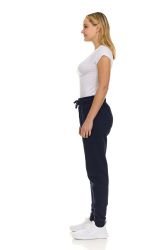 12 Wholesale Womens Fleece Lined Jogger With Pocket In Navy Size 2xlarge