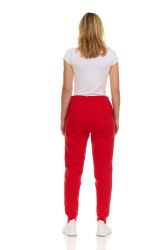 12 Wholesale Womens Fleece Lined Jogger With Pocket In Red Size 2xlarge