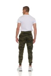 24 Wholesale Camo Printed Fleece Lined Jogger With 2 Side Pockets Size M