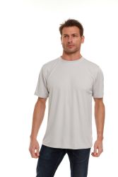 48 Wholesale Men's Cotton Short Sleeve T-Shirt Size 2XL - Gray And White