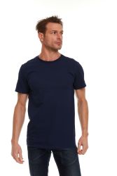 60 Wholesale Men's Cotton Short Sleeve T-Shirt Size 2XL - Navy And White