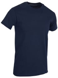 36 Wholesale Men's Cotton Short Sleeve T-Shirt Size Small - Navy And Gray