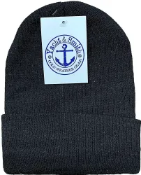 144 Wholesale Yacht & Smith Kids Winter Beanies In Dark Assorted Colors