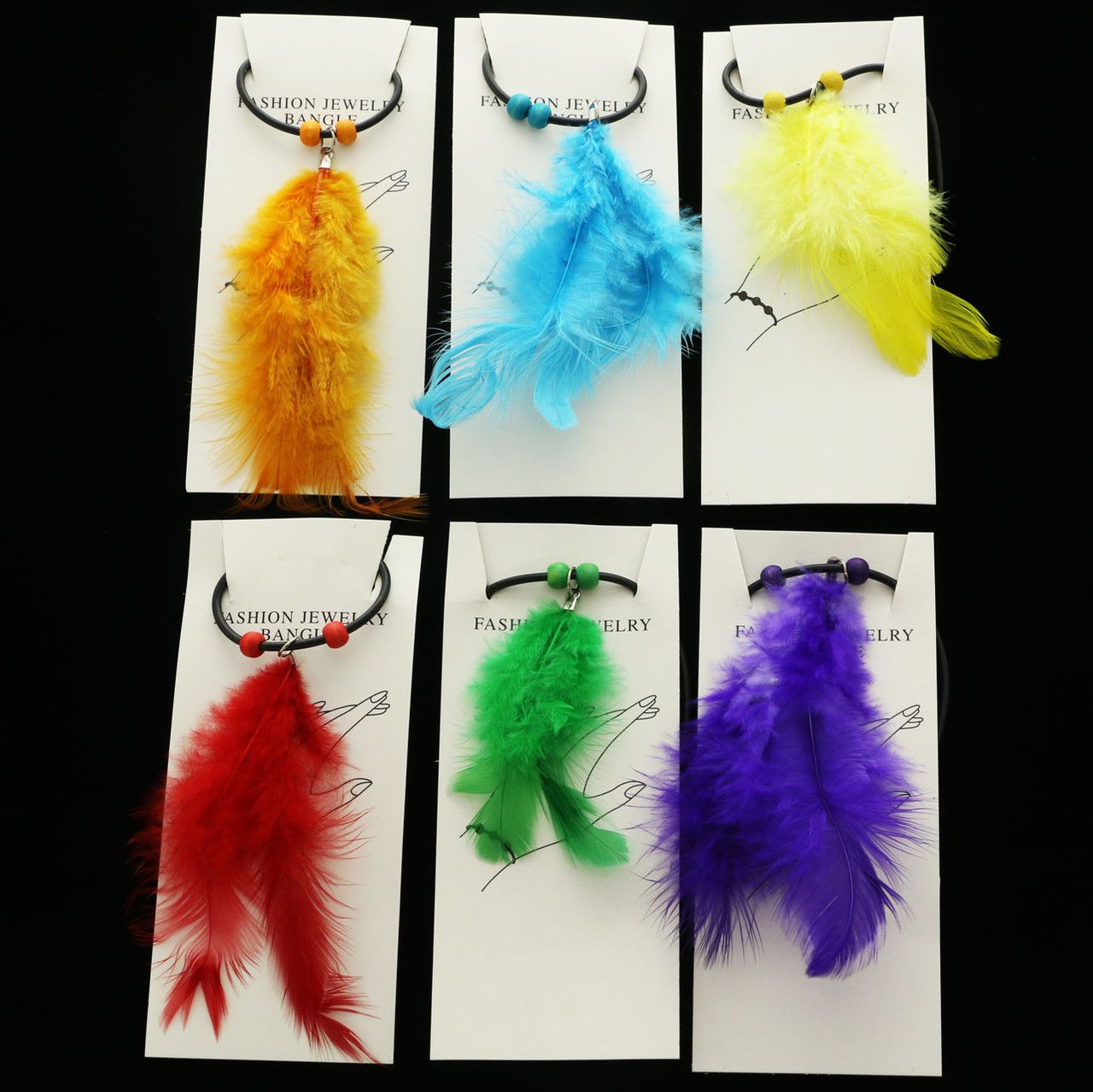 60 Wholesale Feather Charm Bracelets