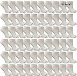 48 Pairs Yacht & Smith Women's White No Show Ankle Socks Size 9-11 - Womens Ankle Sock
