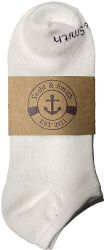 48 Pairs Yacht & Smith Women's White No Show Ankle Socks Size 9-11 - Womens Ankle Sock